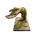 Offrande, de l'artiste Raphaëlle Bitar, Sculpture, Argile, Plâtre et végétaux divers, dimension : 11 x 10 x 8 pouces