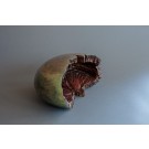 Oursin, de l'artiste Bernard Hamel, Sculpture, hêtre teinté, Création unique, dimension : 16 3/4 x 11 x 9 po