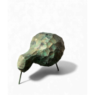 Petit oiseau de rivage, no 38, de l'artiste Bernard Hamel, Sculpture, Hydrostone, pattes d'acier, Création unique, dimension : 3.5 x 3.5 x 2.5 po