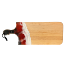 Planche à découper, petite, no 23, Noir / Rouge / Blanc, de l'artiste Julie Marcotte, Matériaux, Érable, résine alimentaire et huile de pépin de raisin, dimension : 3/4 x 7 x 18 pouces