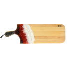 Planche à découper, moyenne, no 29, Noir / Rouge / Blanc, de l'artiste Julie Marcotte, Matériaux, Érable, résine alimentaire et huile de pépin de raisin, dimension : 3/4 x 8 x 24 pouces