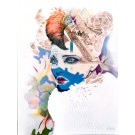 Carte de souhaits 7x5, Neptune, de l'artiste Marie Chantal Le Breton, dimension : 6.5 x 4.75 pouces largeur, sans texte, avec enveloppe  Vous pouvez inscrire votre message à l'intérieur.  Carte vendue à l'unité