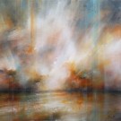 Légende 5 , no 0137 A, de l'artiste Yan Laboissonnière, Techniques mixtes sur bois , Création unique, dimension : 32 x 32 po de largeur