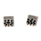 Boucles d'oreille, Puce à l'oreille, no 68, de l'artiste Azurine, Peintes à la main, Tiges en acier inoxydable, Matière première : verre, cuisson au four