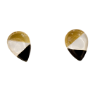 Boucles d'oreille, Puce à l'oreille, no 72, de l'artiste Azurine, Peintes à la main, Tiges en acier inoxydable, Matière première : verre, cuisson au four