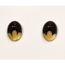 Boucles d'oreille, Puce à l'oreille, no 54, de l'artiste Azurine, Peintes à la main, Tiges en acier inoxydable, Matière première : verre, cuisson au four