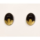 Boucles d'oreille, Puce à l'oreille, no 54, de l'artiste Azurine, Peintes à la main, Tiges en acier inoxydable, Matière première : verre, cuisson au four
