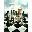 Queen's gambit, de l'artiste Félix Girard, sur papier Epson « Enhanced Matte, impression avec de l’encre à pigment – qualité archive (ultra chrome), dimension : 18 x 14 pouces de largeur, affiche prête à être encadrée