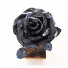 Rose no 10, de l'artiste Denis Lebel, Sculpture, Fer, base en bois, Création unique