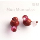 Boucles d'oreille, Seed Petita (rouge foncé), no 1, de l'artiste Mun Muntadas, Matière première : verre au chalumeau