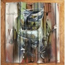 Soupe de vie, de l'artiste Sandy Cunningham, Tableau, Acrylique sur tôle vissée sur un cadre de bois, Création unique, dimension : 24 x 24 po de largeur