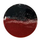 Sous-verre, ROUGE, de l'artiste Julie Marcotte, Matériaux, Bouleau, résine alimentaire, dimension : rond, diamètre 10 cm ou 3.9 po, diamètre