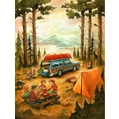 Carte de souhaits 7x5, Station wagon, de l'artiste Félix Girard, dimension : 7 x 5 pouces largeur, sans texte, avec enveloppe, Vous pouvez inscrire votre message à l'intérieur, Carte vendue à l'unité