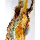 The skin, de l'artiste Nancy Létourneau, Encre à l'alcool et acrylique sur papier Terraskin marouflé sur panneau de bois galerie, Création unique, dimension 48 po x 36 po de largeur