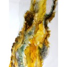 The skin, de l'artiste Nancy Létourneau, Encre à l'alcool et acrylique sur papier Terraskin marouflé sur panneau de bois galerie, Création unique, dimension 48 po x 36 po de largeur-
