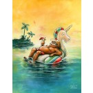 Carte de souhaits 7x5, Tout inclus, de l'artiste Félix Girard, dimension : 7 x 5 pouces largeur, sans texte, avec enveloppe, Vous pouvez inscrire votre message à l'intérieur, Carte vendue à l'unité