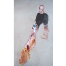 Un portrait et une langue morte, de l'artiste Benoit Genest Rouillier, Tableau, Acrylique sur toile, Création unique, dimension : 60 x 36 po de largeur