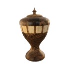 Urne, no 4, de l'artiste Martin Simon, pièce originale, faite de bois : Jatoba + érable coti + coeur de pommier indigène, dimension : 6 3/4 x 11 1/4 pouces