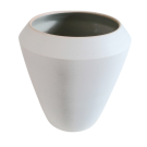 Vase (grand), # 4 (intérieur vert), de l'artiste Elizabeth Hamel, medium : céramique porcelaine blanche, Dimension : 7 po haut x 6.5 po diamètre, pièce vendue à l'unité