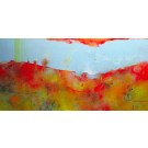 Ventiler (t.encadré), de l'artiste Sophie Ouellet, Tableau, acrylique sur toile, Création unique, dimension : 18 x 36 po de largeur