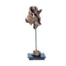 Vertige, de l'artiste Christianne Hamel, Sculpture, matière : Érable - Métal, Technique : Taille directe, Création unique, dimension : 15 x 46 x 15 cm