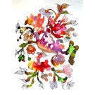 Vertige, de l'artiste Nancy Létourneau, Tableau, Médium encre à l'alcool sur papier Nara, Marouflé sur panneau de bois galerie, dimension 40 x 30 pouces de largeur, 