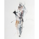 Vide, de l'artiste Benoit Genest Rouillier, Oeuvre sur papier, Acrylique sur papier, Création unique, dimension : 13.75 x 10.50 po de largeur