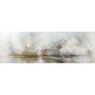 Aura, #0240, de l'artiste Yan Laboissonnière, Techniques mixtes sur bois, Création unique, Format de l'oeuvre : 20 x 60 pouces de largeur