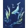 L'écho des profondeurs, de l'artiste Sophie Rozenn Boucher, Medium Cyanotype et aquarelle sur papier de coton, marouflé sur bois, Création unique, Format de l'oeuvre : 14 x 11 pouces de largeur