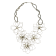 Collier LOTUS DOUBLE FLEUR, no 148, de l'artiste Sandrine Giraud, couleur, argent et perles blanches. Ce bijou modulable, toujours original, marie avec élégance la grâce et l’originalité des lignes.