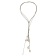 Collier SAUTOIR PERLE, no 158, de l'artiste Sandrine Giraud, couleur, argent, perles blanches. Ce bijou modulable, toujours original, marie avec élégance la grâce et l’originalité des lignes.