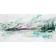 L'autre rive, de l'artiste Anne-Marie Villeneuve, Tableau, Médiums mixtes sur toile galerie, fils de coton, Création unique, dimension : 18 x 36 po de largeur