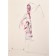 Rouge délicat, de l'artiste Benoit Genest Rouillier, Oeuvre sur papier, Sanguine sèche, plomb, encre de Chine, acrylique, Création unique, dimension : 13.75 x 10.25 po de largeur