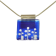 Collier carré 1 pouce, no 52, de l'artiste Azurine, Peint à la main, Chaîne 18 po acier inoxydable, Matière première : verre, cuisson au four