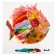 C-Carte de souhaits 5x5, -- Le fêtard du fleuve --, de l'artiste Brigitte Galipeau BGALI, dimension : 5.5 x 5.5 pouces largeur, sans texte, avec enveloppe  Vous pouvez inscrire votre message à l'intérieur.  Carte vendue à l'unité