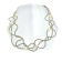 Collier LIANE PERLÉE, no 118, de l'artiste Sandrine Giraud, couleur, gris argent, perles blanches. Ce bijou modulable, toujours original, marie avec élégance la grâce et l’originalité des lignes.