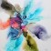 À contre temps, de l'artiste Nancy Létourneau, Oeuvre sur papier Yupo 80 livres, marouflé sur bois galerie, médium encre à l'alcool et acrylique, dimension 24 po x 24 po de largeur 