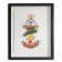 Au menu ce soir (o.encadrée), de l'artiste Laurence Bélanger (ELBÉ), Oeuvre papier, Médiums mixtes, sur papier archive, Création unique, dimension : 12 x 9 po de largeur