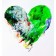 Carte de souhaits -- Coeur vert --, de l'artiste Brigitte Galipeau BGALI, sans texte, avec enveloppe  Vous pouvez inscrire votre message à l'intérieur.  Carte vendue à l'unité