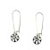 Boucles d'oreille, Pendantes, no 41, de l'artiste Azurine, Peintes à la main, Tiges en acier inoxydable, Matière première : verre, cuisson au four