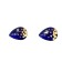 Boucles d'oreille, Puce à l'oreille, no 27, de l'artiste Azurine, Peintes à la main, Tiges en acier inoxydable, Matière première : verre, cuisson au four