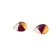 Boucles d'oreille, Puce à l'oreille, no 56, de l'artiste Azurine, Peintes à la main, Tiges en acier inoxydable, Matière première : verre, cuisson au four