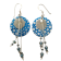 Boucles d'oreilles Ronde Fil, no 8, de l'artiste Molusk, Bijou d'inspiration aquatique souple et léger. La matière première : un PVC transparent qui, une fois coloré, doré et imprimé, est totalement métamorphosé.