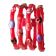 Bracelet Multi-pois 4 rangs (rouge, pois multi rouge, rose, noir), no 28, de l'artiste Molusk, Longueur 6.5 pouces, Bijou d'inspiration aquatique souple et léger fait de PVC coloré qui épouse la forme du corps à la manière d’un tatouage,