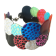 Bracelet Perles 2 rangs (multi bleu, rouge, vert, blanc, or), no 29, de l'artiste Molusk, Longueur 7.25 pouces, Bijou d'inspiration aquatique souple et léger fait de PVC coloré qui épouse la forme du corps à la manière d’un tatouage
