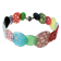 Bracelet Perles (multi bleu, rose, rouge, noir, blanc), no 27, de l'artiste Molusk, Longueur 6.0 pouces, Bijou d'inspiration aquatique souple et léger fait de PVC coloré qui épouse la forme du corps à la manière d’un tatouage