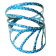 Bracelet Peuplier (multi bleus), no 53, de l'artiste Molusk, Longueur 6.75 pouces, Bijou d'inspiration aquatique souple et léger fait de PVC coloré qui épouse la forme du corps à la manière d’un tatouage