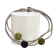 Bracelet SATELLITE FIN, no 72, de l'artiste Sandrine Giraud. Couleur gris argent et perles olive et noire. Ce bijou marie avec élégance la grâce et l’originalité des lignes.