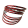 Bracelet Vague (rouge, pois noirs), no 32, de l'artiste Molusk, Longueur 6.5 pouces, Bijou d'inspiration aquatique souple et léger fait de PVC coloré qui épouse la forme du corps à la manière d’un tatouage