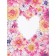 Carte de souhaits 5x4 po, -- 1 coeur floral dahlias --, de l'artiste Katrinn Pelletier, dimension : 5.5 x 4.25 pouces largeur, sans texte, avec enveloppe  Vous pouvez inscrire votre message à l'intérieur.  Carte vendue à l'unité